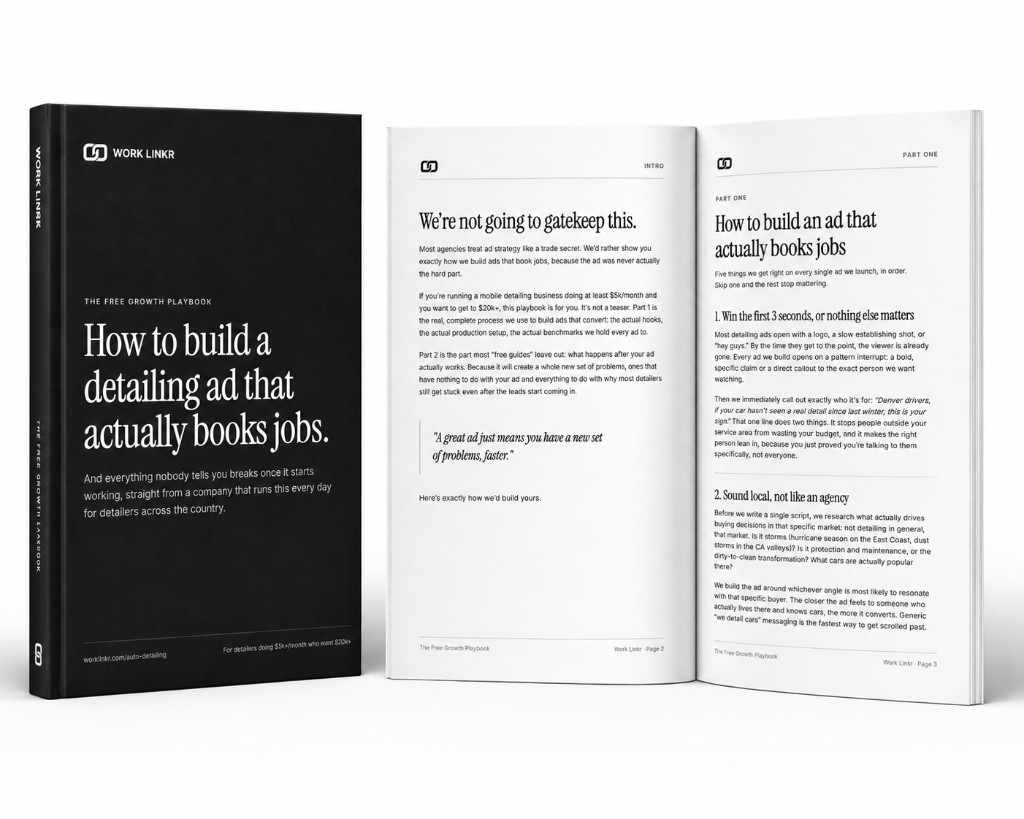 The Free Growth Playbook: How to build a detailing ad that actually books jobs.